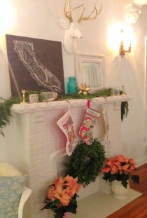 wedding photo - Creation of a Holiday Mantle