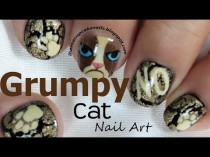 wedding photo - Grumpy Cat Nail Art