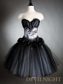 wedding photo -  Black Gothic Corset Prom Dress