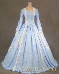 wedding photo -  Elegant Blue Lace Victorian Dress