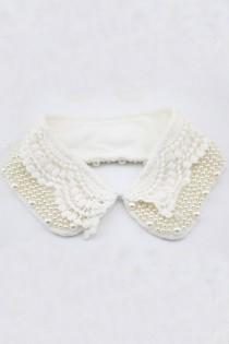 wedding photo - Handmade lace and pearl  collar