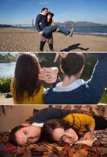 wedding photo - This engagement session reinterprets all those oh-so-familiar couple poses