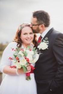 wedding photo - Retro Red and Polka Dots For A 1950s Style Village Hall Christmas Wedding