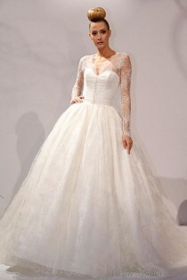 wedding photo -  Ball Gown Lace Wedding Dress,