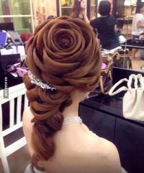 wedding photo -  Rose Shape wedding hair
