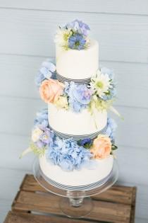wedding photo - Three cakes for a New England-inspired wedding by Karenanna Cakes 
