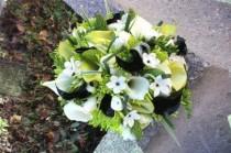 wedding photo -  Green White & Black Bouquet