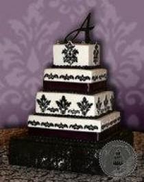 wedding photo - Damask Cakes Collage