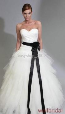 wedding photo -  Black & White Organza Wedding Gown