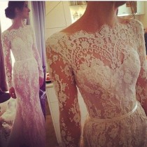 wedding photo - Long Sleeve Lace Gown 