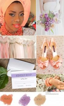 wedding photo - Peach and Lilac Wedding Color Palette