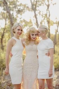 wedding photo - White Bridesmaid Dresses 