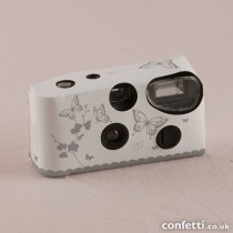 wedding photo -  Butterfly Garden White And Silver Disposable Camera - Confetti.co.uk