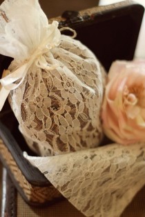 wedding photo - Lace Drawstring Bag Pouch