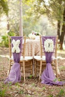 wedding photo - Деревенский Шик Шампанское И Фиолетовый Свадебные Вдохновение