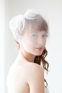 wedding photo - Tulle Polka Dot Blusher Veil