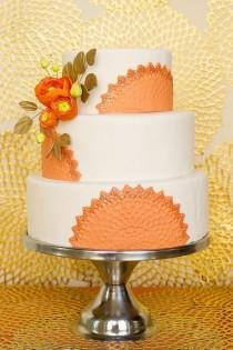 wedding photo - Tangerine gâteau de mariage