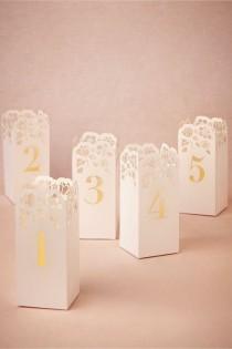 wedding photo - Lasercut Table Number Luminaries