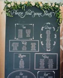 wedding photo - Hand-drawn Chalkboard Seating Chart 