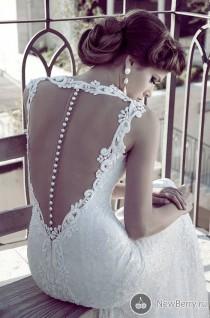 wedding photo - White wedding dress with beaded line