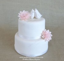 wedding photo - Wedding Cake Toppers - Handmade Cold Porcelain Dahlia
