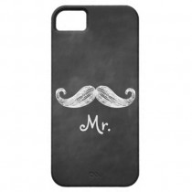 wedding photo - Mr. Mustache On Chalkboard IPhone 5 Case-Mate ID