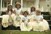 wedding photo - Ivory white dresses for the cute flower girls