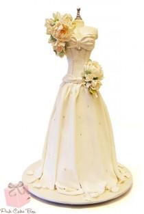 wedding photo - 3D Sculpted Bridal Bodice Cake » Bridal Shower Cakes