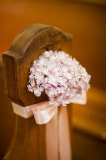 wedding photo - Hydrangea As Church Wedding Aisle Decor. Photo By Borrowed Blue Old New