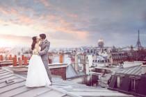 wedding photo - Les toits de Paris