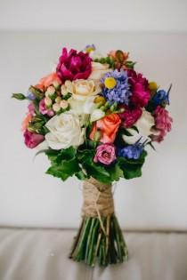 wedding photo - Colorful bouquet with colorful flowers