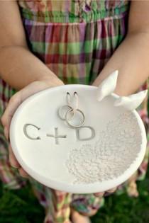 wedding photo - DIY Ring Bowl Made From Oven-Bake Clay