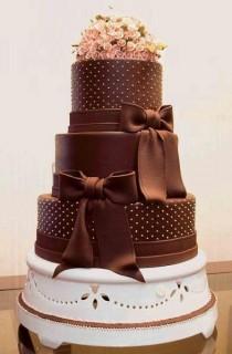 wedding photo - Brown gâteau de mariage de chocolat!