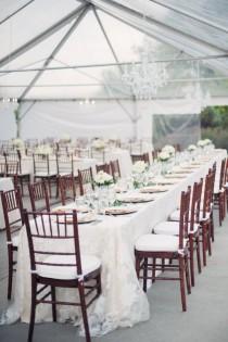 wedding photo - Elegant Lace Reception Table Linens
