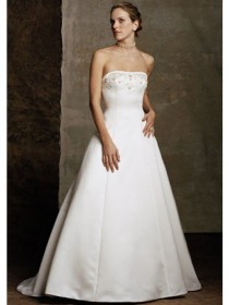 wedding photo -  Princess Strapless With Embroidery Bodice Lace Up White Wedding Dresses For Bride