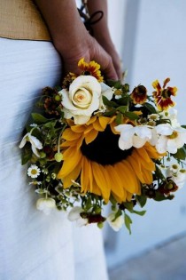 wedding photo - Bouquet de tournesols # bohowedding
