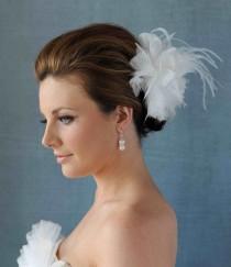 wedding photo - Feather Fascinator Wedding Headpiece 
