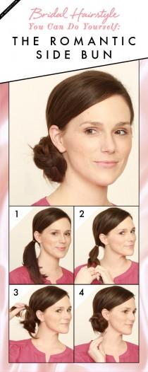 wedding photo - Bridal Hairstyle You Can Do on Yourself: The Romantic Side Bun