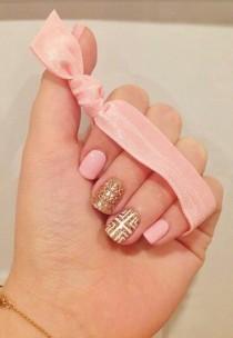 wedding photo - Nail Art. Pink   Gold Manicure 