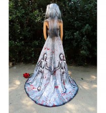 wedding photo - Geschwärzte, verbrannt, und blutige Zombie-Braut