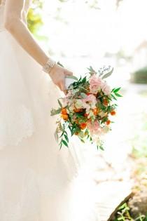 wedding photo - Rosa und Orange Bouquet