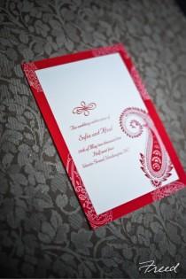 wedding photo - Red Invite For An Indian Wedding. 
