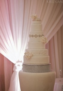 wedding photo -  Blush et gris gâteau de mariage