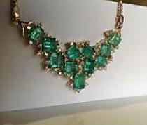 wedding photo - Colombian Emerald Necklace 18K Gold 