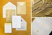 wedding photo - دعوة ورق الذهب