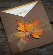 wedding photo - Fall Wedding Invitation - Custom Sample
