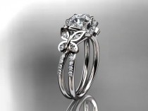 wedding photo - Platinum Diamond Butterfly Wedding Ring,engagement Ring ADLR141