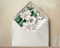 wedding photo - Plum Blossom enveloppe Liners imprimable invitations et cartes de mariage DIY