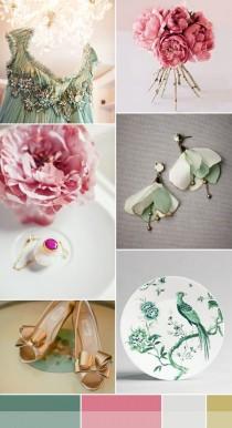 wedding photo - Chinoiserie Wedding, Jade Pink Wedding Colours, Japanese Chinese Wedding