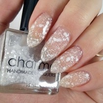 wedding photo - Whitehall - main Indie Sheer Blanc Jelly Glitter Topper Vernis à ongles blanc mat Paillettes - 15ml